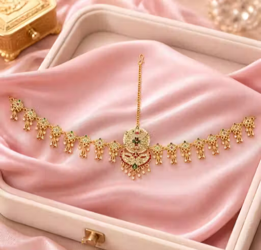 Premium Gold Tone MaangTikka for Women – Traditional Bridal Jewelry