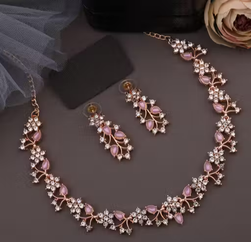 Elegant Crystal Necklace & Earrings Set for Women – Premium Fashion Jewelry