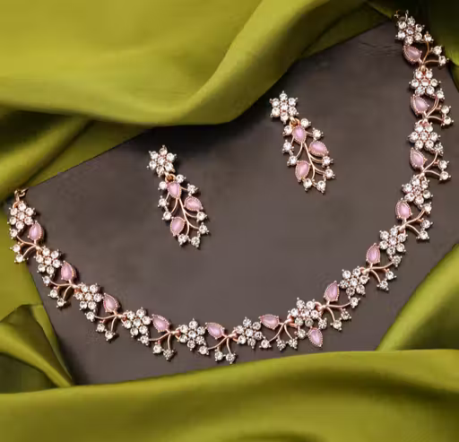 Elegant Crystal Necklace & Earrings Set for Women – Premium Fashion Jewelry