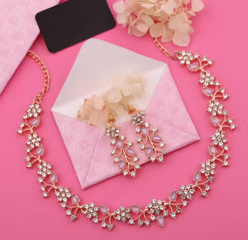 Elegant Crystal Necklace & Earrings Set for Women – Premium Fashion Jewelry