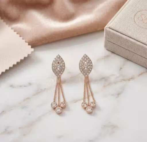 Luxury Floral Crystal Necklace & Earrings Set for Women – Elegant Party Wear Jewelry