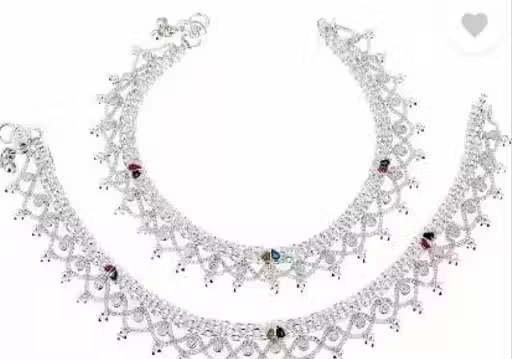Royal Silver Finish Payal for Women – Ethnic Anklet Collection