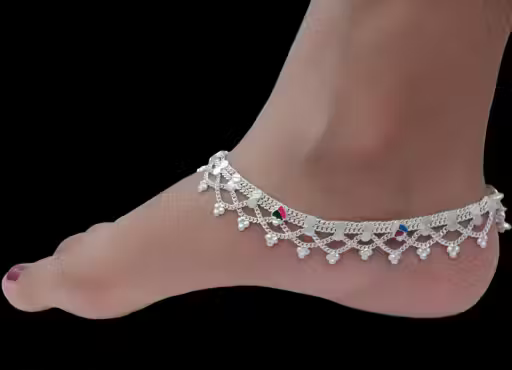 Royal Silver Finish Payal for Women – Ethnic Anklet Collection